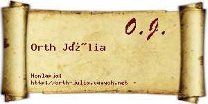Orth Júlia névjegykártya