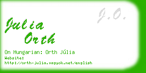 julia orth business card